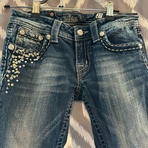 Miss Me Je5457p2 Capri Jeans Size 26 Blue With Bling